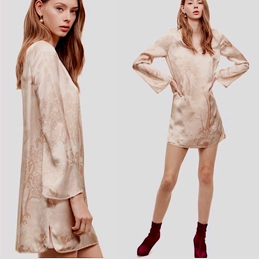 NWT Silk Aritzia Little Moon Brassia dress in nude XXS